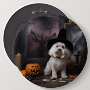 Badge Rond 15,2 Cm Citrouilles Maltaises Halloween Épouvantables