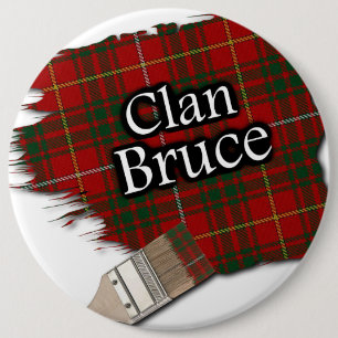 Badge Rond 15,2 Cm Clan Bruce Tartan Peinture Brush