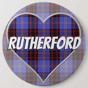 Badge Rond 15,2 Cm Clan écossais Rutherford Love Tartan Heart