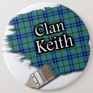 Badge Rond 15,2 Cm Clan Keith Tartan Peinture Brush