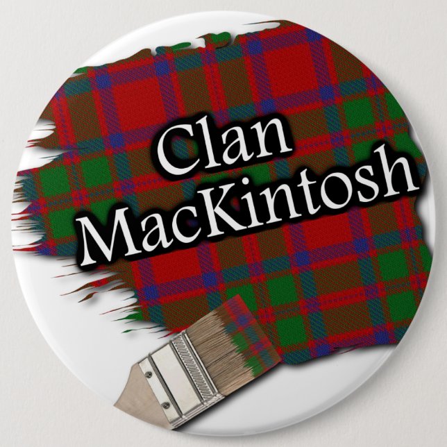 Badge Rond 15,2 Cm Clan MacKintosh Peinture Tartan (Devant)