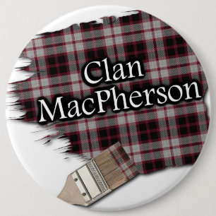 Badge Rond 15,2 Cm Clan MacPherson Tartan Peinture pinceau