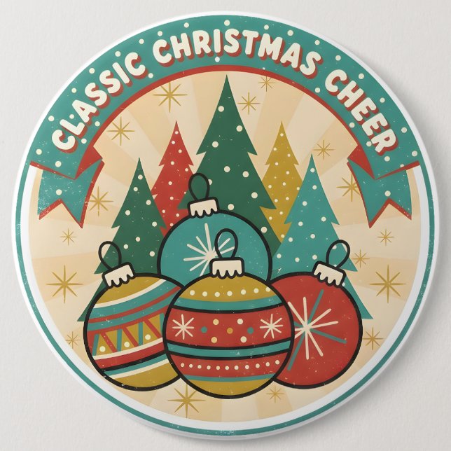 Badge Rond 15,2 Cm Classic Christmas Cheer (Devant)