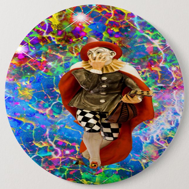 Badge Rond 15,2 Cm Clown Troubadour (Devant)