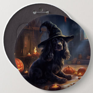 Badge Rond 15,2 Cm Cocker Spaniel Citrouilles Halloween Épouvantable