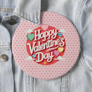 Badge Rond 15,2 Cm Cœur coloré de la Saint-Valentin
