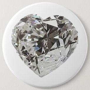 Badge Rond 15,2 Cm Coeur diamant