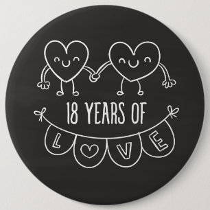 Badge Rond 15,2 Cm Coeurs de calèche-cadeaux du 18e anniversaire