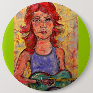 Badge Rond 15,2 Cm coffee house music girl