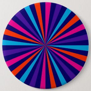 Badge Rond 15,2 Cm Colorful Burst Spinning Wheel Design