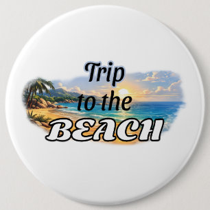 Badge Rond 15,2 Cm Conception d'évasion au coucher du soleil tropical