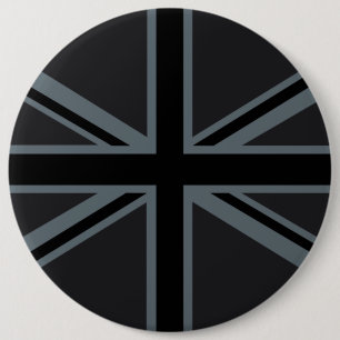 Badge Rond 15,2 Cm Conception du drapeau Union Jack noir