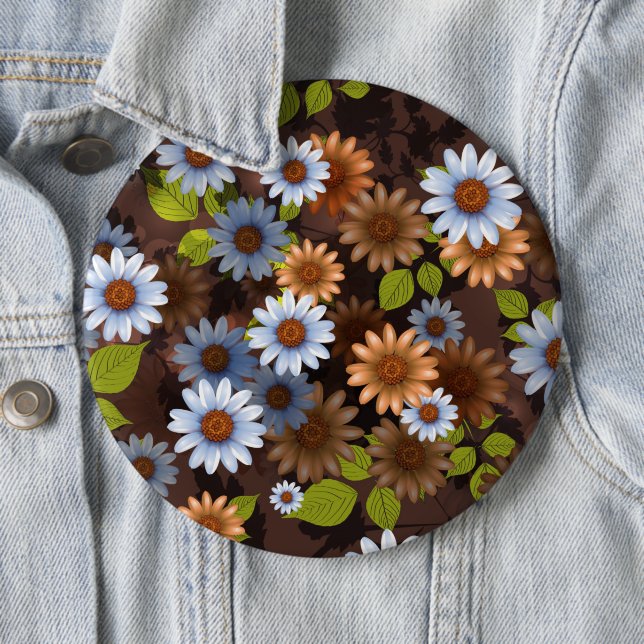 Badge Rond 15,2 Cm Conception Florale 2 (En situation)