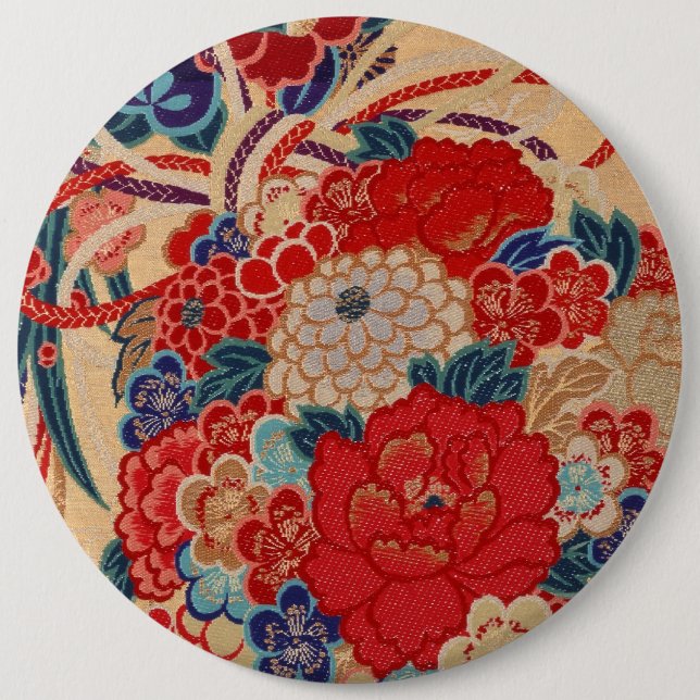 Badge Rond 15,2 Cm Conception japonaise traditionnelle de tissu (Devant)