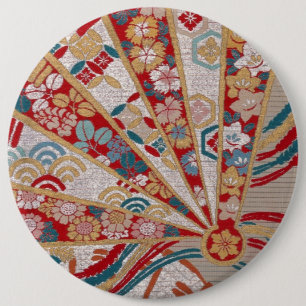 Badge Rond 15,2 Cm Conception japonaise traditionnelle de tissu