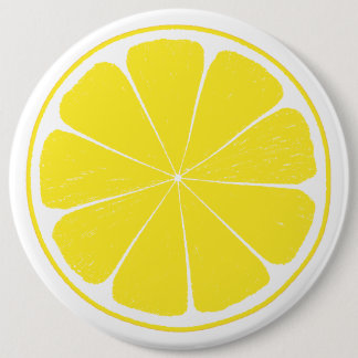 Badge Rond 15,2 Cm Conception jaune lumineuse de tranche d'agrumes de