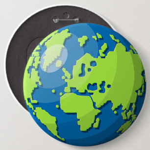 Badge Rond 15,2 Cm Conception réaliste de globe 3D, art de la planète
