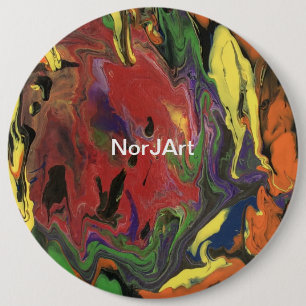 Badge Rond 15,2 Cm Conception ronde colorée de bouton d'art de NorJ