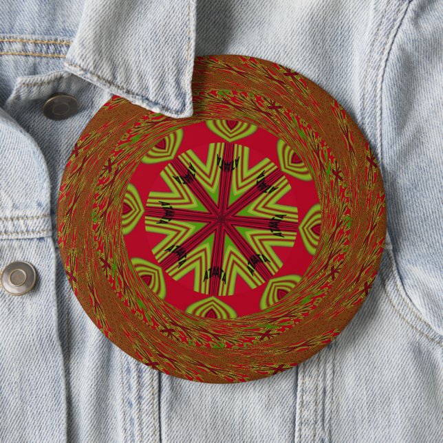 Badge Rond 15,2 Cm Conception traditionnelle africaine (En situation)