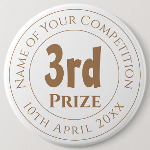 Badge Rond 15,2 Cm Concours 3e prix Trophée Dessous de verre
