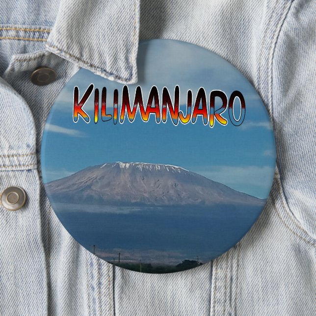 Badge Rond 15,2 Cm Cool Populaire Marchable Monté Kilimanjaro (En situation)