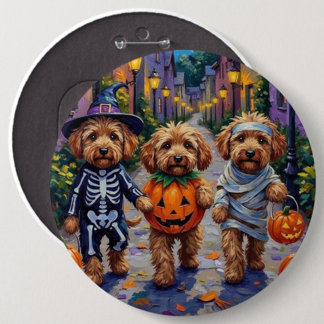 Badge Rond 15,2 Cm Costume d'Halloween pour chiens Cockapoo allant ch (Devant & derrière)