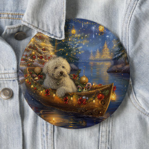 Badge Rond 15,2 Cm Coton De Tulear Noël Festive Voyage