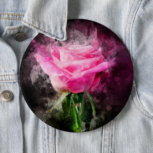 Badge Rond 15,2 Cm Couleur de fleur rose - bb (En situation)