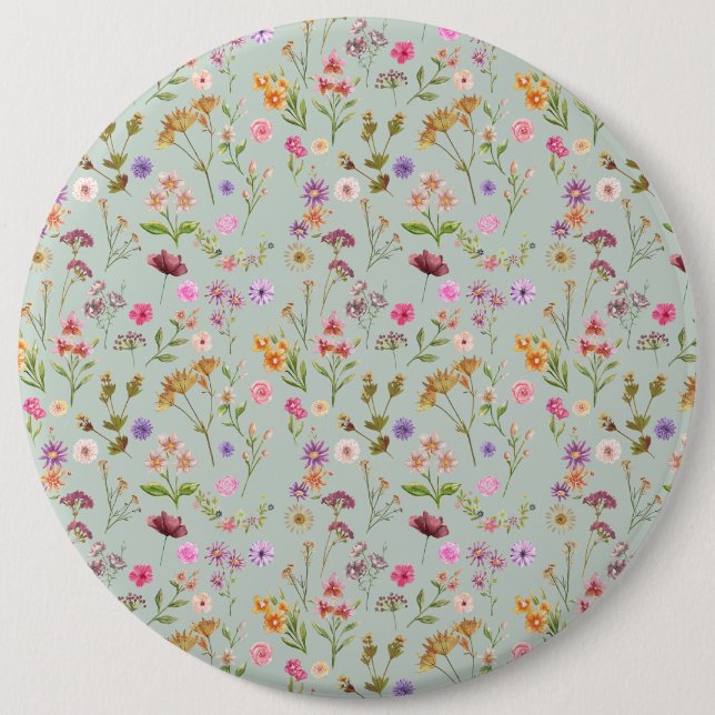 Badge Rond 15,2 Cm couleur motif-rose, pourpre, vert-vert (Devant)