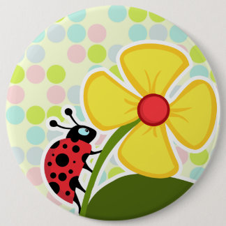 Badge Rond 15,2 Cm Couleurs pastel Ladybug, Pointe Polka