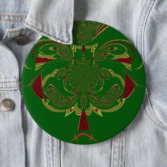 Badge Rond 15,2 Cm Couronne verte (En situation)