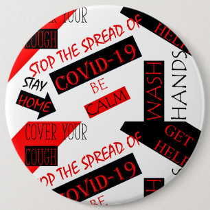 BADGE ROND 15,2 CM COVID-19