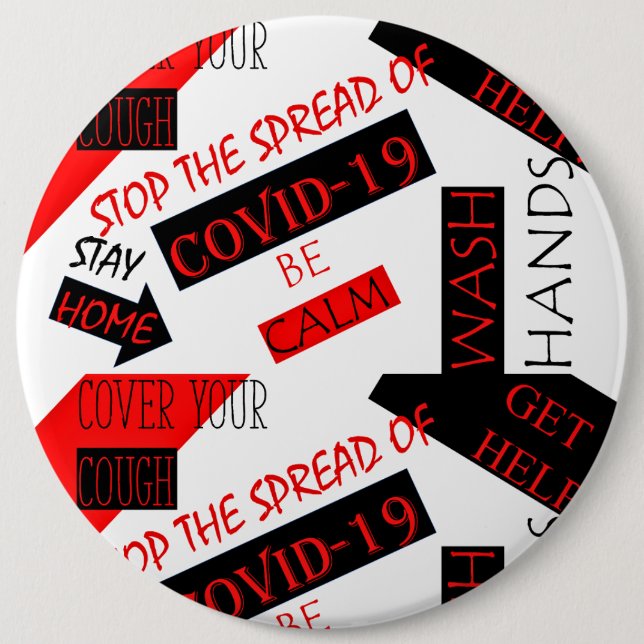 BADGE ROND 15,2 CM COVID-19 (Devant)