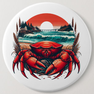 Badge Rond 15,2 Cm crabe côtier/marin du Maine