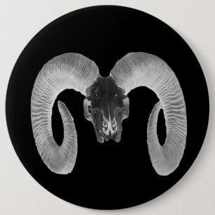 Badge Rond 15,2 Cm crâne de chèvre unique et artisanal