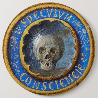 Badge Rond 15,2 Cm Crâne de manuscrit médiéval tardif