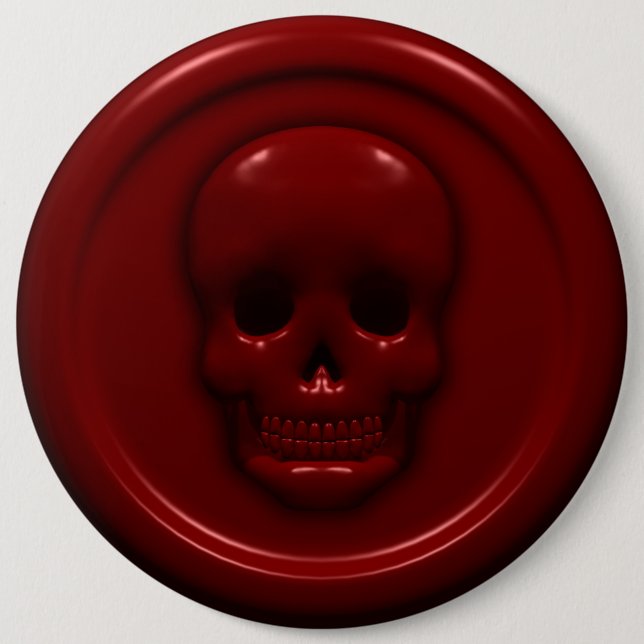 Badge Rond 15,2 Cm Crâne de sang (Devant)