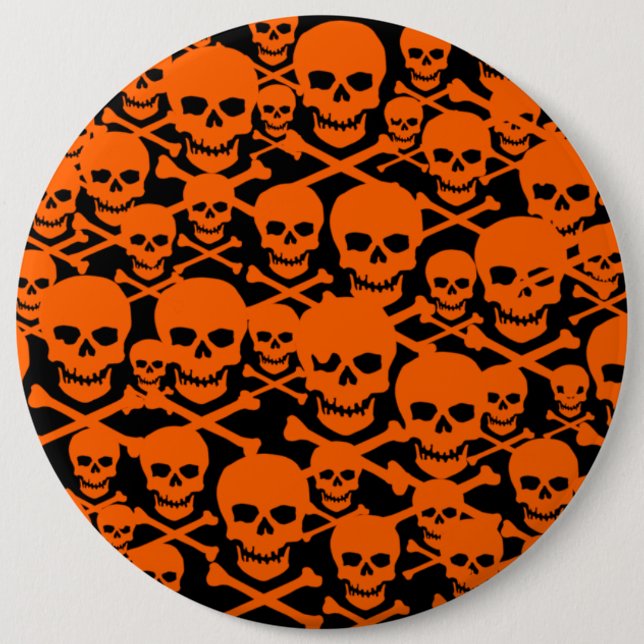 Badge Rond 15,2 Cm Crânes (Devant)