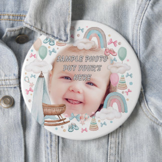 Badge Rond 15,2 Cm Création de cadre bébé photo personnalisée