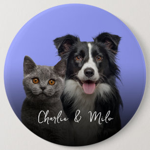 Badge Rond 15,2 Cm Créez vos propres chiens photo chats et nom 4bouto