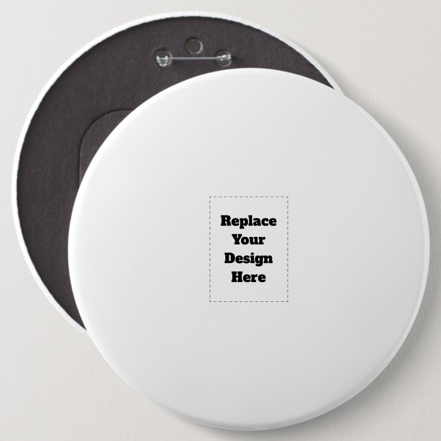 Badge Rond 15,2 Cm Créez votre propre blanc  (Devant & derrière)