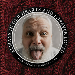 Badge Rond 15,2 Cm Créez votre propre photo et hommage texte commémor