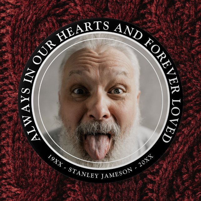 Badge Rond 15,2 Cm Créez votre propre photo et hommage texte commémor (Créateur téléchargé)