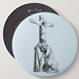 Badge Rond 15,2 Cm Croix de crucifixion Jésus Christ Illustration art
