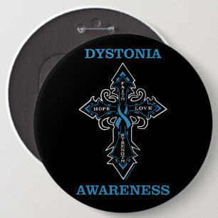 Badge Rond 15,2 Cm Croix/Sensibilisation...Dystonie