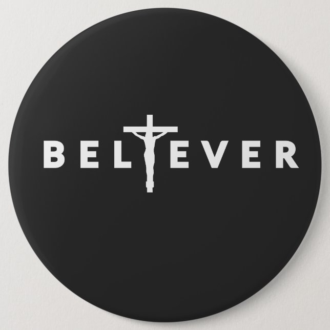 Badge Rond 15,2 Cm Croyant (Devant)