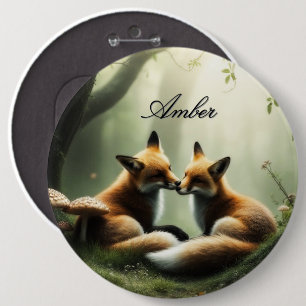 Badge Rond 15,2 Cm Cuddle Fox dans Misty Forest Personnalisé