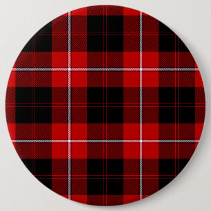 Badge Rond 15,2 Cm Cunningham Tartan rouge noir