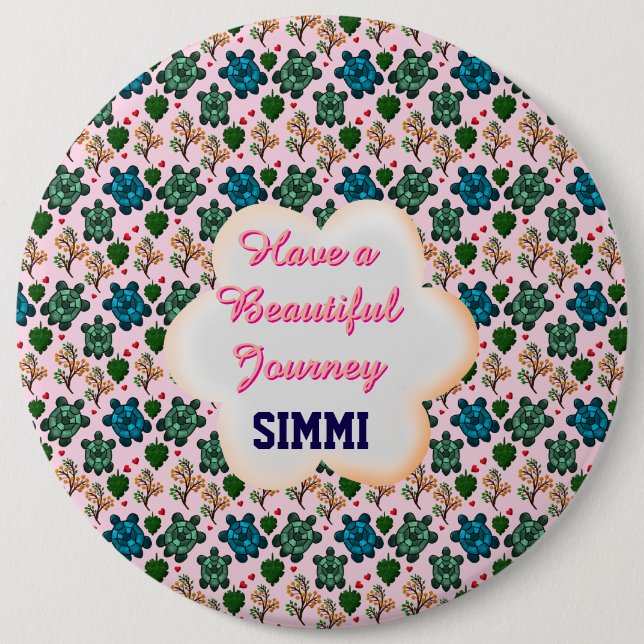 Badge Rond 15,2 Cm Custom turtle pattern  (Devant)