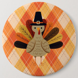 Badge Rond 15,2 Cm Cute, classique/vintage Thanksgiving Turquie